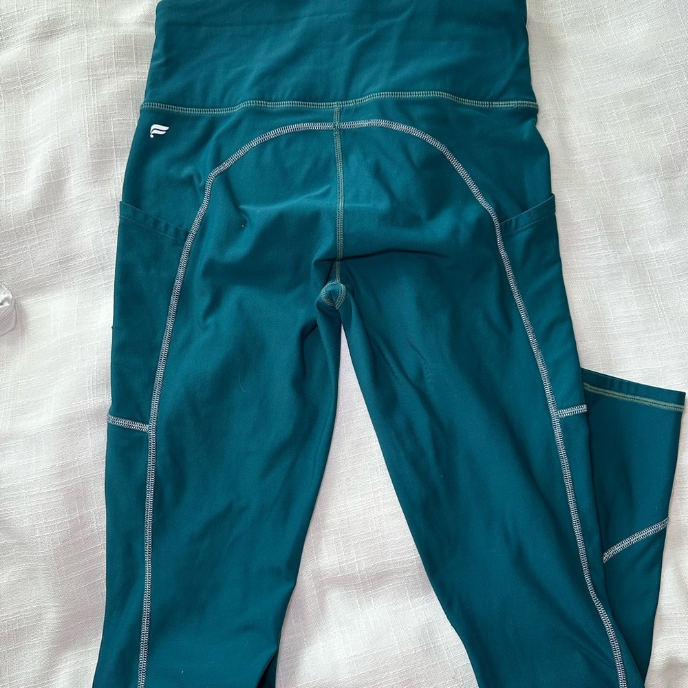Fabletics Teal High-Waisted Leggings - Picture 2 of 2